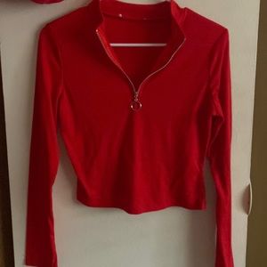 Red zipper long sleeve 💋